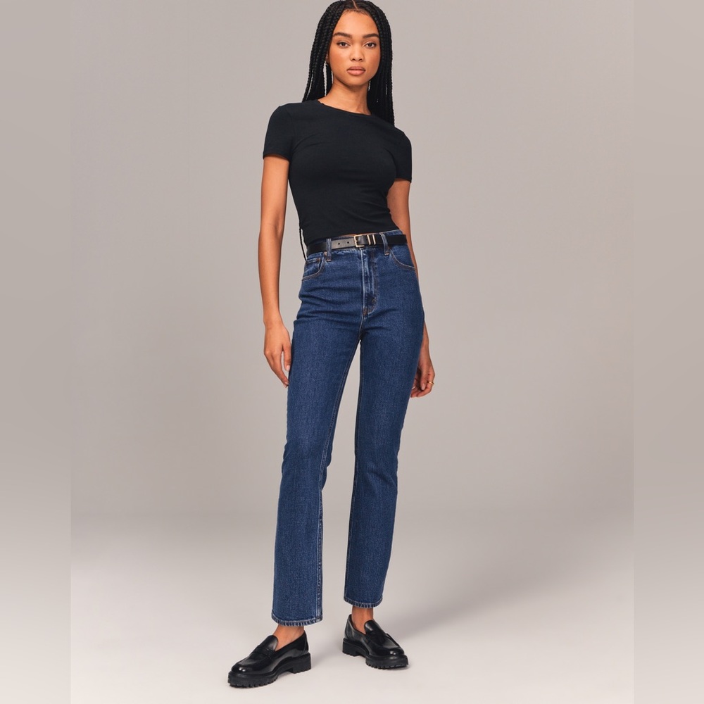 Abercrombie dark blue straight jeans 29L